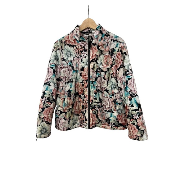 Soft Surroundings Jackets & Blazers - Soft Surroundings Velour Floral Puffer Jacket M